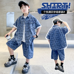 男の子の夏の半袖セット2025新型子供のごろつきがかっこいいです。