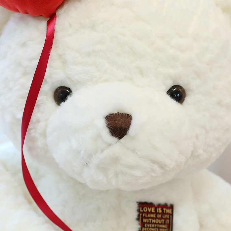 Reloj dibujos animados globo blanco oso muñeca lindo gran juguete peluche tijeras máquina intercambio trapo