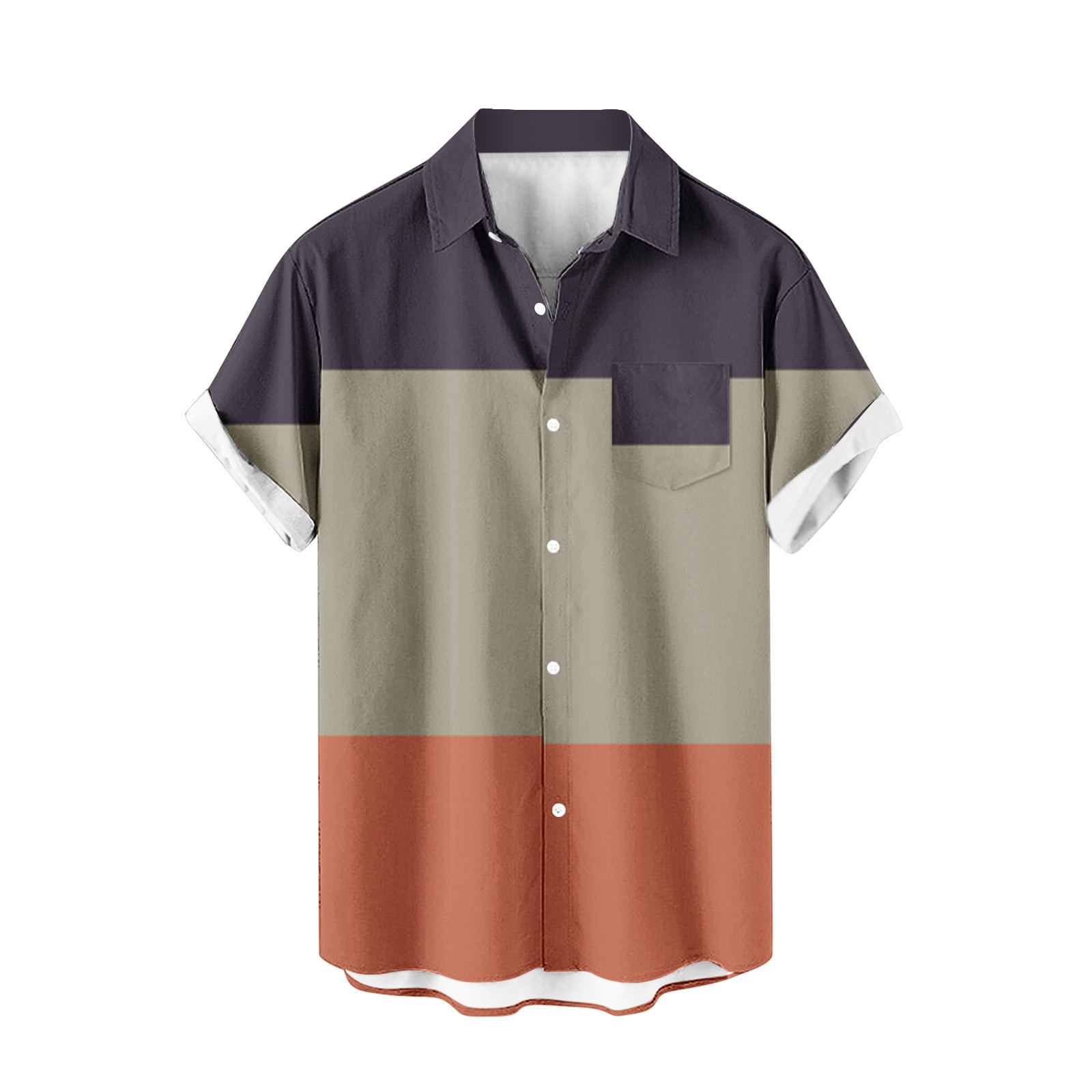 2024 comercio exterior europeo y americano transfronterizo exclusivamente para camisas de manga corta para hombres color de costura impresión digital 3D blusa casual