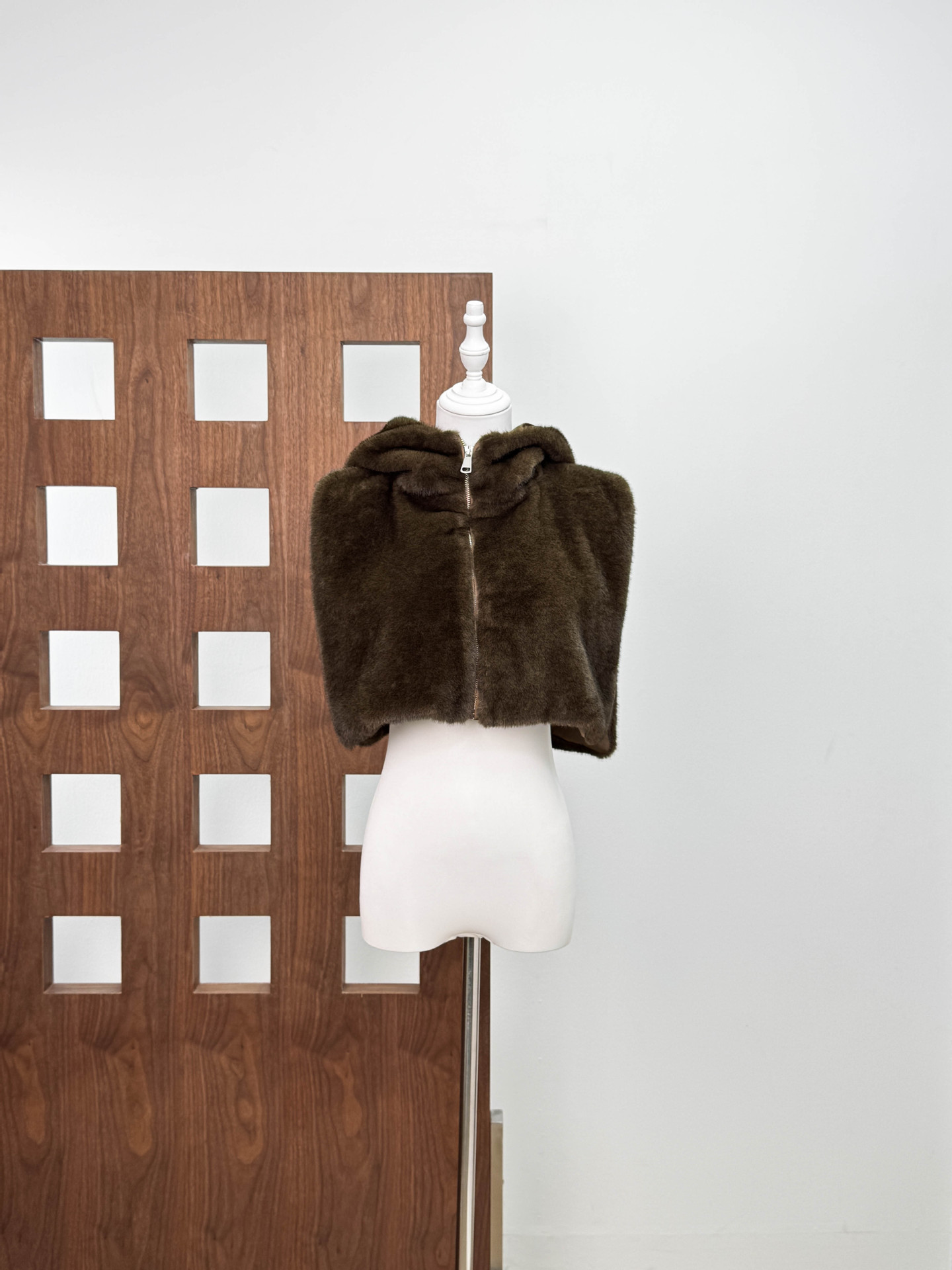 2025 otoño y invierno caramelo marrón de peluche chaleco con cremallera caliente hombro de alta sensación de camisa exterior image 7