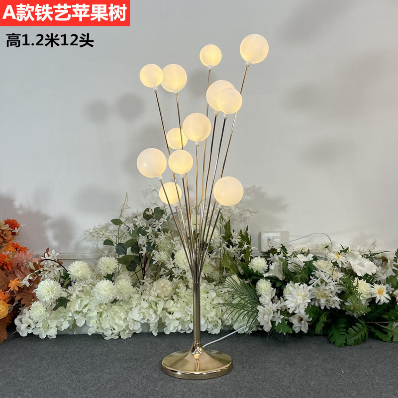 結婚式の小道具幸福リンゴの木道路ライトステージレイアウト装飾鉄発光装飾品ドラゴンボールライト|undefined