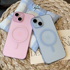 冰霧磁吸適用iPhone15pro磨砂手機殼蘋果14全包超薄PC簡約保護套