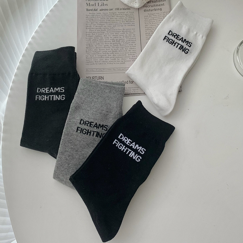 Dream English niche all-match mid-calf length socks for women Korean style fashionable stockings European style college style miu style socks for women
