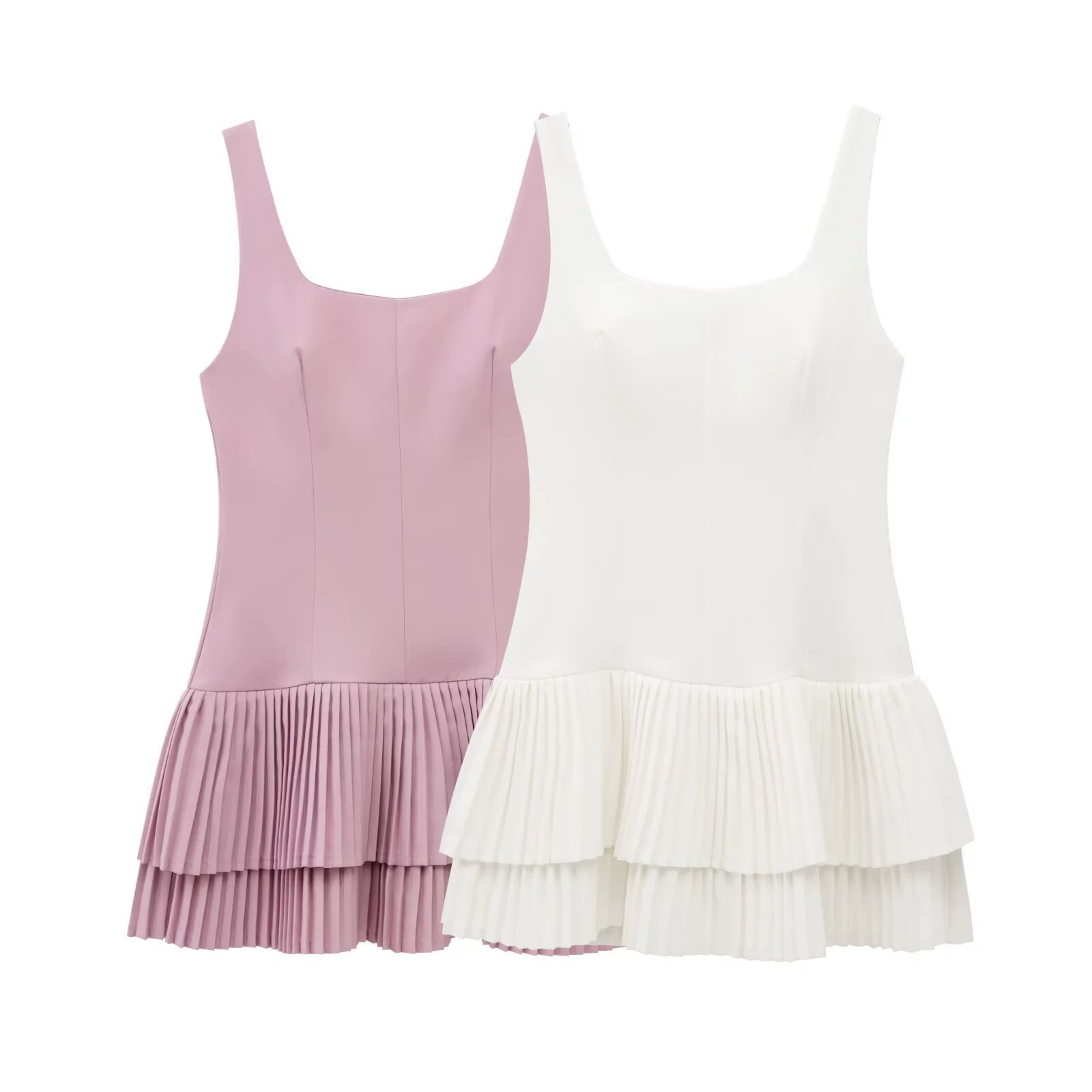 PB & ZA Women Women 2025 новый весенний дикий простой широкоплиссированный комбинезон платье 3067322