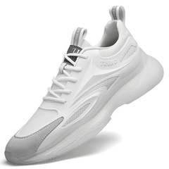 Men's shallow mouth summer new breathable thin mesh woven casual running fashion height 8CM sports shoes