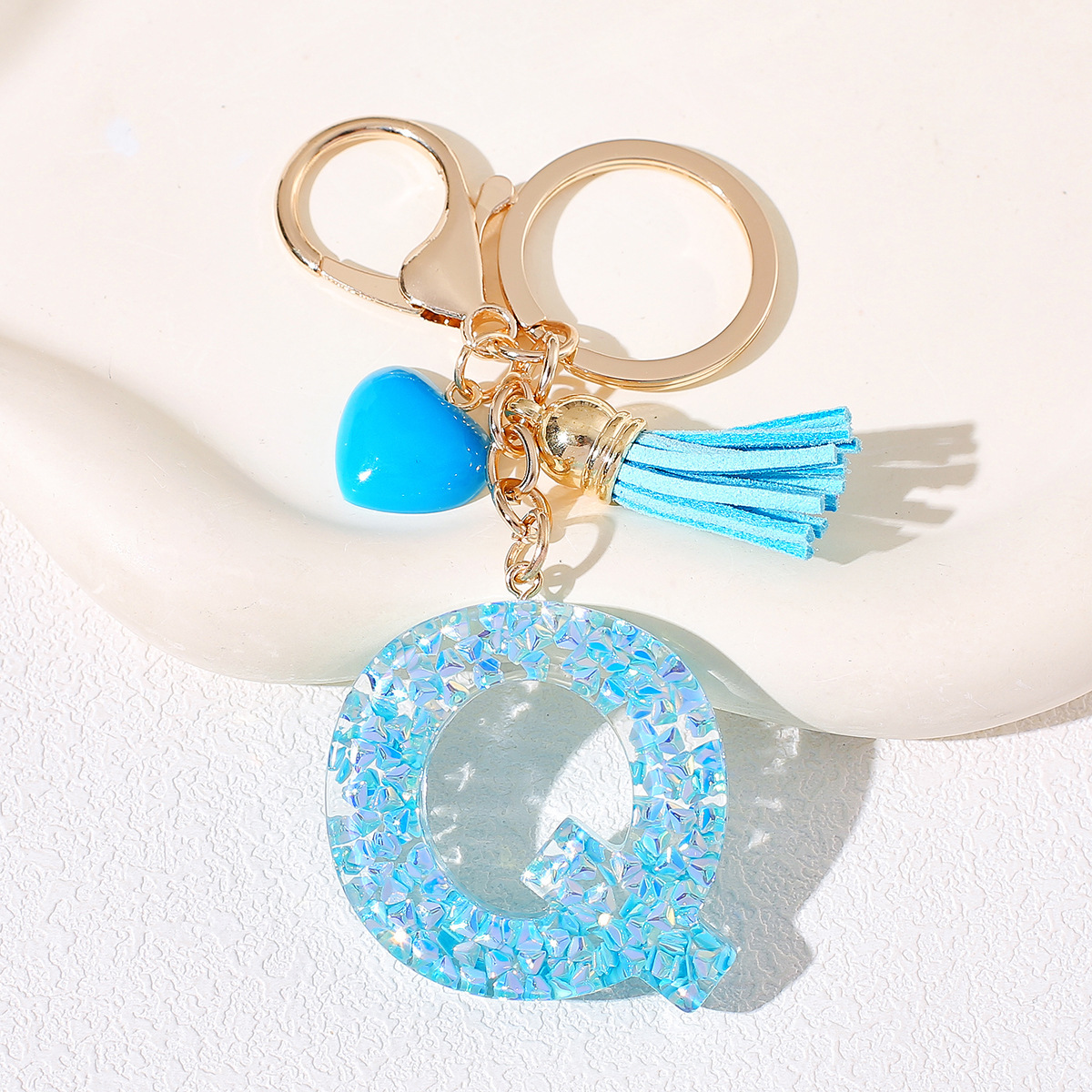 Nuevos productos azules de amor con frascos de letras lindos enclavadores decoraciones europeas y americanas populares llaveros damas