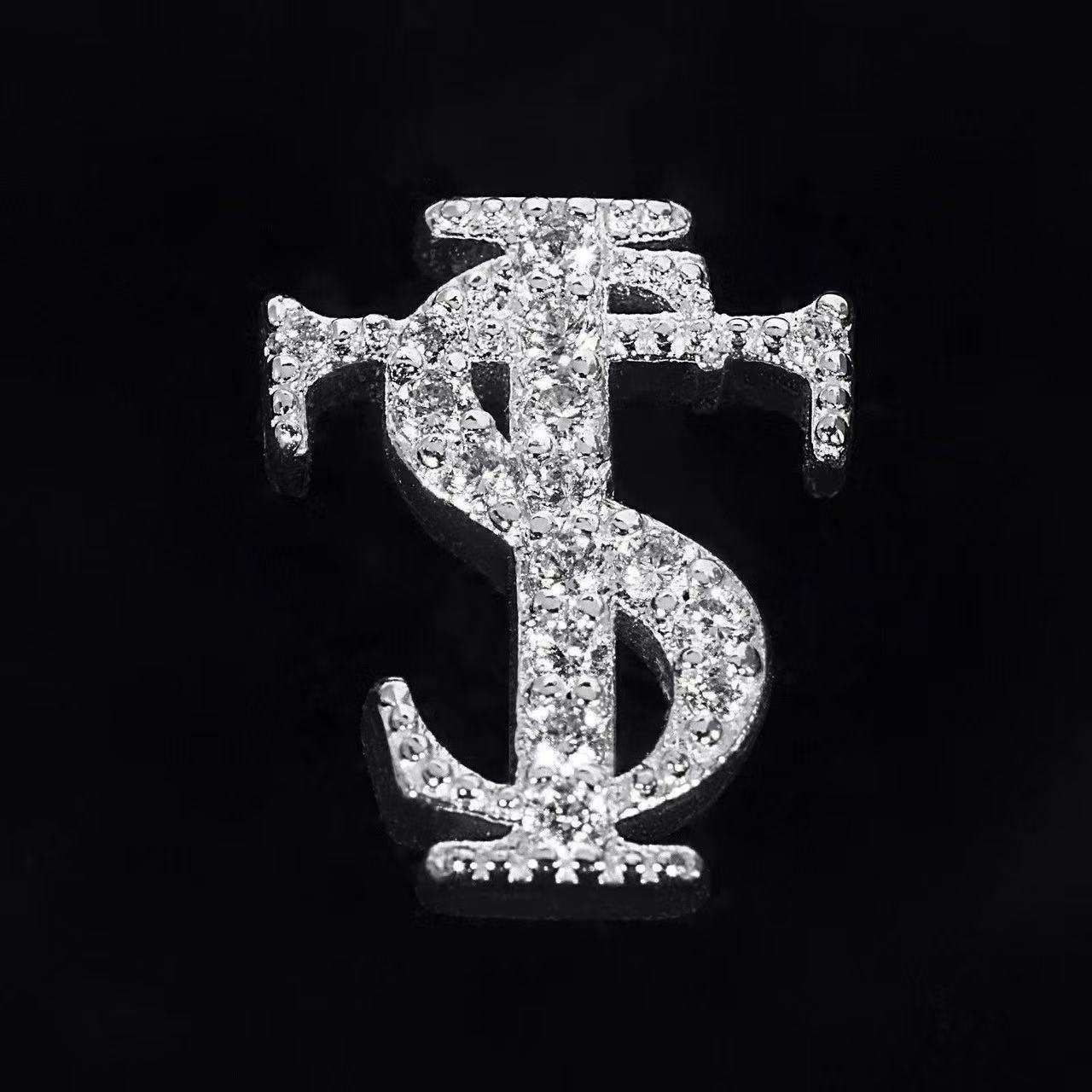 欧美跨境满钻STK字母闪钻潮流耳钉耳坠个性嘻哈美式复古街头耳饰-阿里巴巴