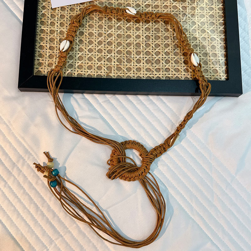 Cuerda de la cintura popular Bohemia tejida cuerda de cáñamo cadena de la cintura cinturón delgado vestido del todo-fósforo de las mujeres joyería transfronteriza al por mayor
