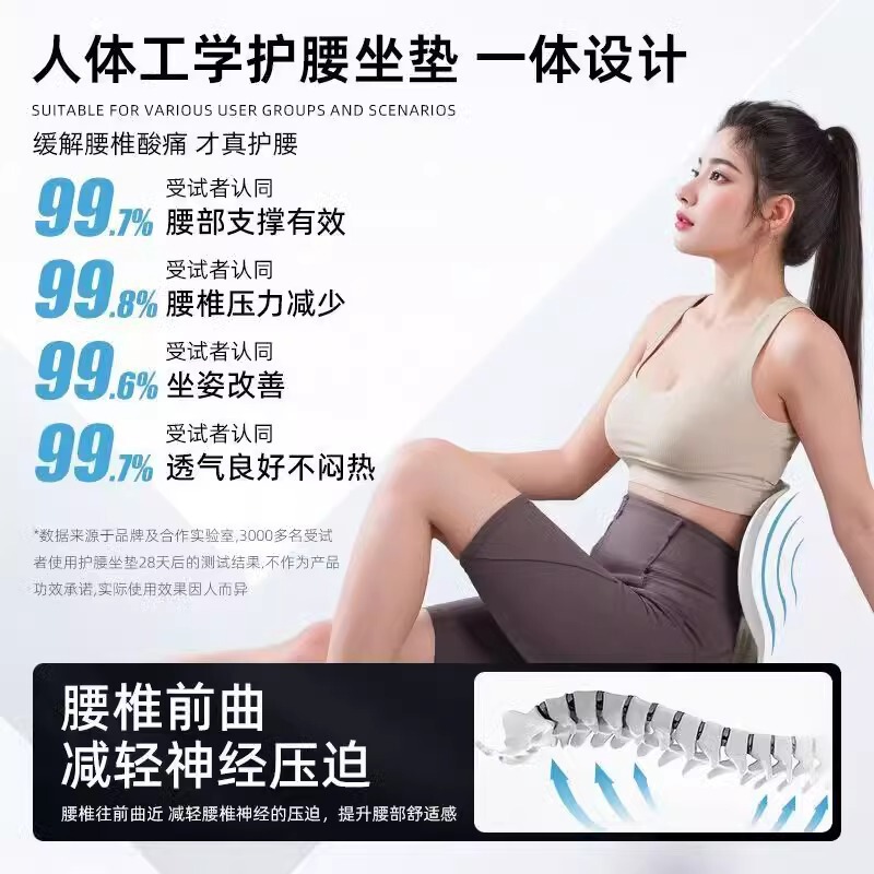 学生儿童护腰坐垫坐姿椅靠背坐垫一体久坐不累办公室护腰靠垫礼品|undefined