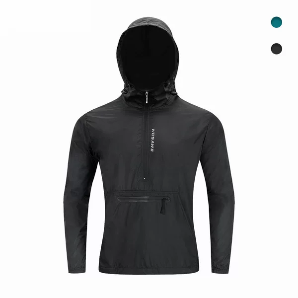 Wosawe Spring and Summer Cycling Windbreaker, Windproof Multi-Pocket Hooded Jacket, Lightweight Thin Cycling Clothing