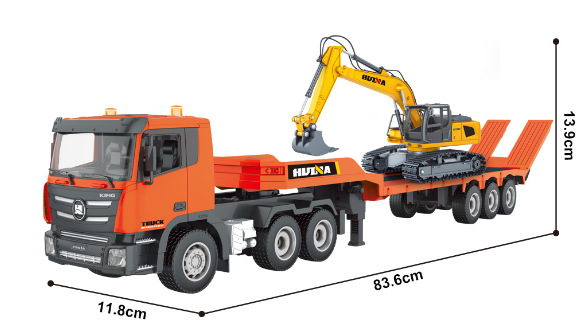 Vehículo de ingeniería de aleación de control remoto Huina excavadora camión de volcado bulldozer camión mezclador de cemento coche de juguetes eléctricos para niños