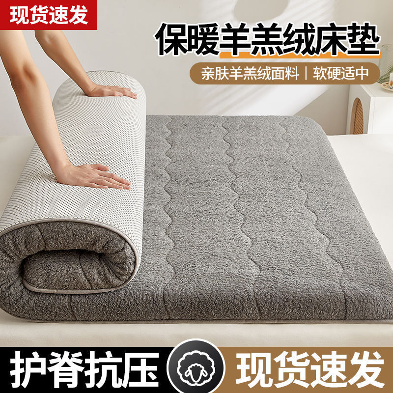Plush Thickened Mattress Winter Cashmere Soft Cushion Household Double Mattress Quilt Floor Mat Mattress Student Dormitory Soft