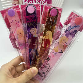 新代外贸芭比公主折叠尺时尚女孩30cm折尺芭比图案尺少女心礼品批