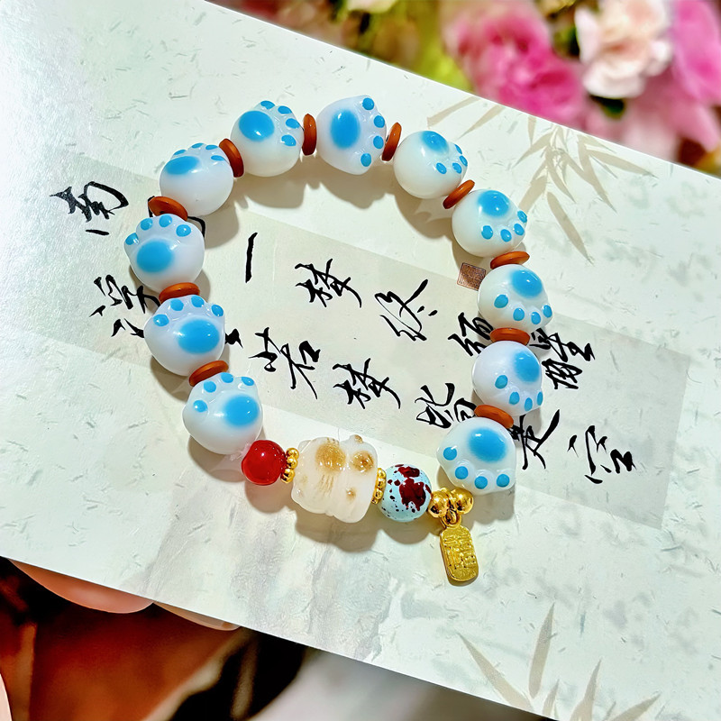 Patas de helado gatos para atraer la fortuna gatos lindos cuentas pulseras de nicho diseño en estudiantes pulseras de regalo para amigos