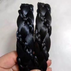不凌亂手工編織假髮發箍魚骨辮髮箍仿真髮絲頭箍發卡外出百搭頭飾