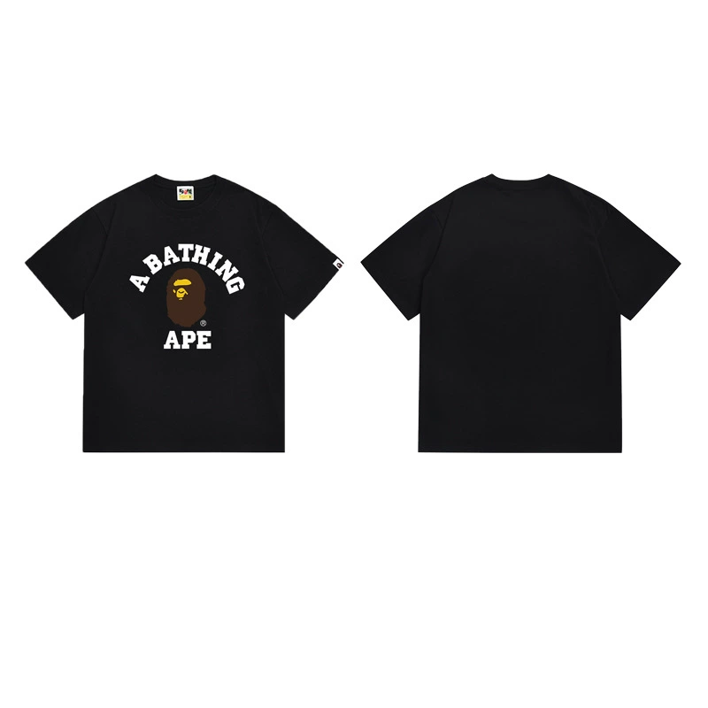 Короткая футболка повседневная с коротким рукавом (BAPE) двойной пряжи унисекс, разноцветная и размеры S–XXL