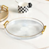 Light luxury double -eared tray wind circular tray putting tea cup tea tray net red living room water cup fruit disc