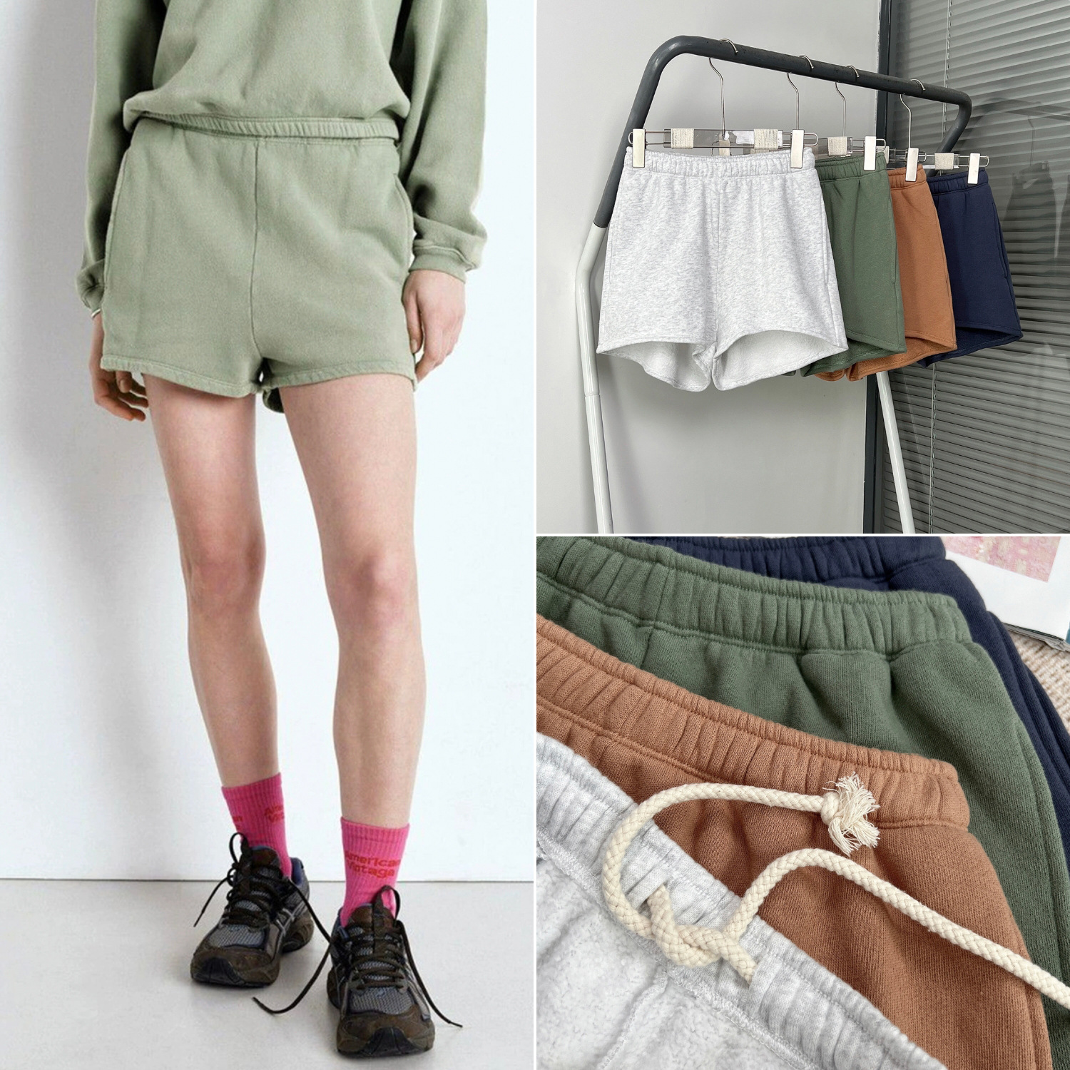 House Summer New Four-Color Drawstring Elastic Waist Daily Work Clothing Sports Casual Shorts for Women
