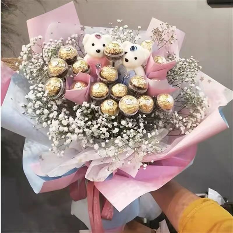 Tapa de flores de chocolate Taza de flores de acrílico con tapa redonda transparente Día de San Valentín Ramo Ferrero Material de bricolaje Embalaje de flores