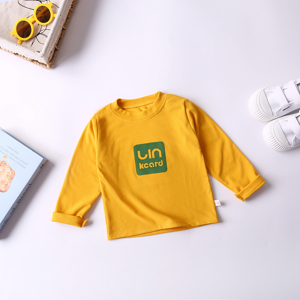 Camiseta interior personalizada para niños, top para niños, ropa interior para niñas, camiseta de manga larga para otoño e invierno, camiseta de cuello alto, cuello medio alto.