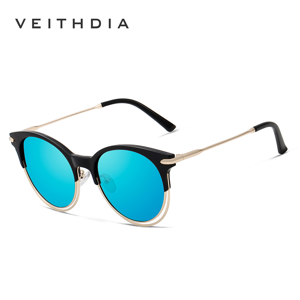De moda de las mujeres ronda polarizada protección UV TR90 doble círculo ojo gato Gafas Sol 2023 nuevo en stock 3029