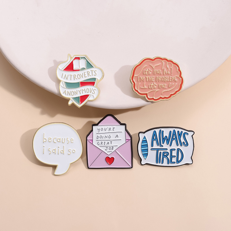 Cute Cartoon Letter Alloy Plating Unisex Brooches display picture 6