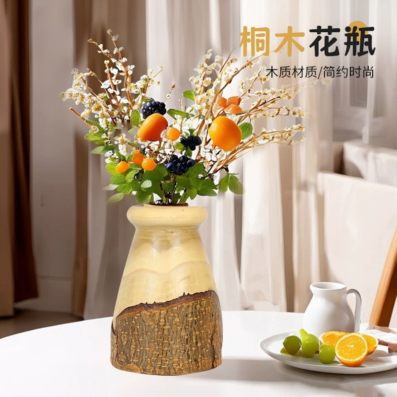 Ваза, украшения в стиле ретро, ​​кора из цельного дерева, домашняя гостиная, вход, тайская цветочная композиция из Юго-Восточной Азии, украшение для рабочего стола