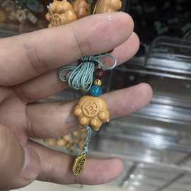 檀香木雕卡通招财猫爪有钱手机链可爱猫爪精致包挂钥匙扣情侣挂件