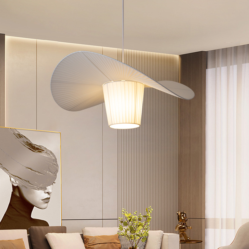 Lámpara de araña de sala de estar nórdica estilo crema moderna lámpara de tela minimalista comedor estilo antiguo francés ins dormitorio lámpara principal