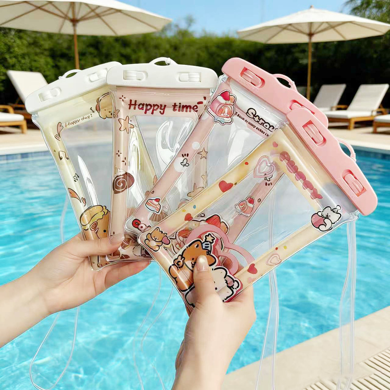 Cute Cartoon Airbag Mobile Phone Waterproof Bag Floating Mobile Phone Case Inflatable Mobile Phone Bag Swimming Bag with Lanyard Wholesale Cute Cartoon Airbag Mobile Phone Waterproof Bag Floating Mobile Phone Case Inflatable Mobile Phone Bag Swimming Bag with Lanyard Wholesale