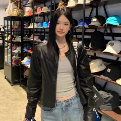 短款黑色皮衣外套女年春秋新款酷飒风小个子爆款机车气质复古