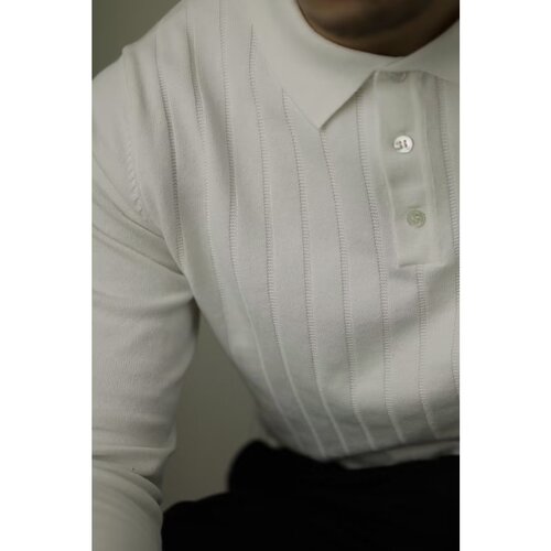 Vintage Style Plaid Collar Knit Shirt Autumn/Winter Korean Elegant Young Men Slim Fit Polo Shirt Long Sleeve Top