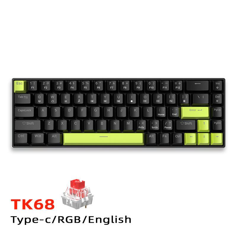 TK68机械键盘 RGB键线分离客制化青红轴电脑外设电竞游戏有线键盘|undefined