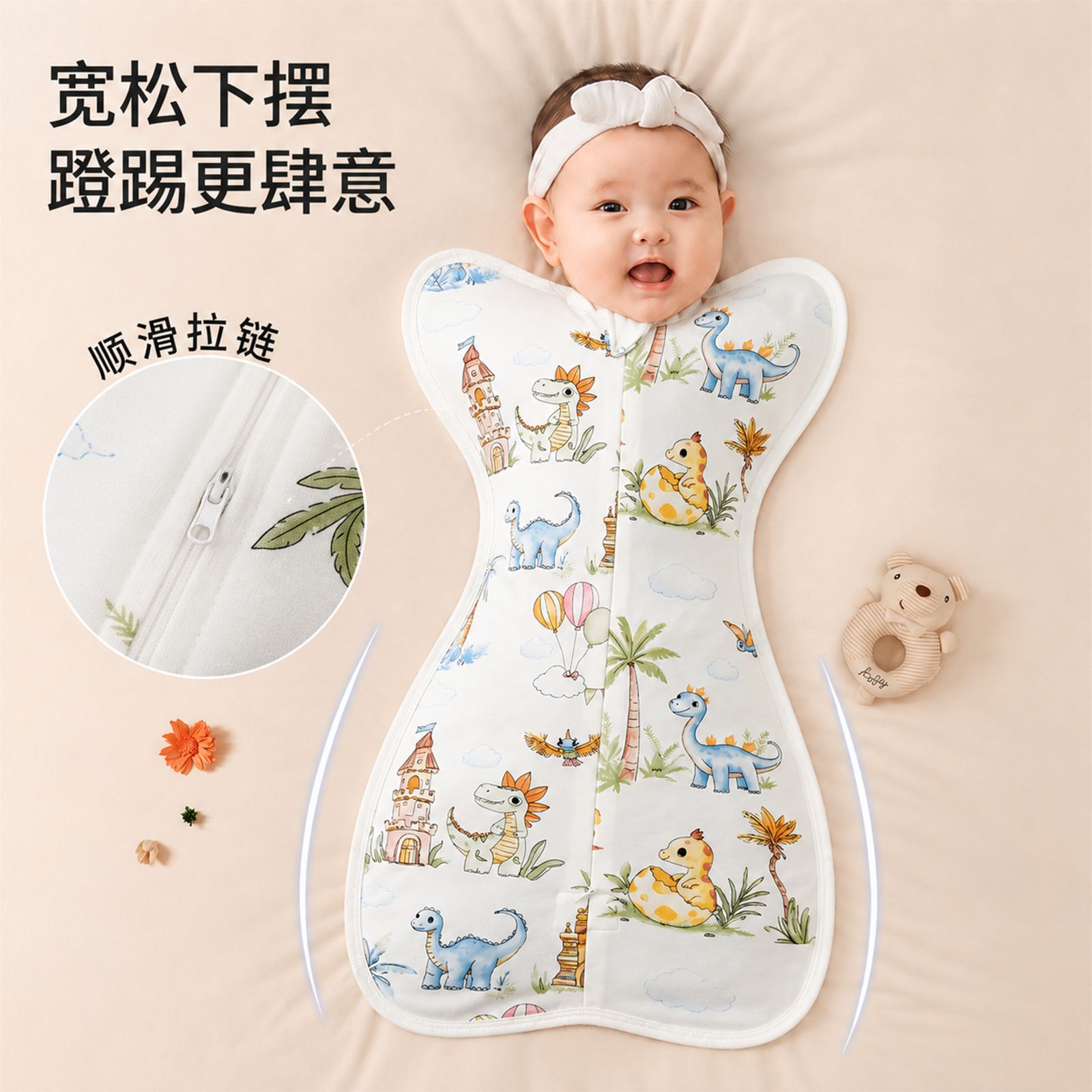 Baby Swaddle Blanket, Spring and Autumn Style Wrap Towel, Pure Cotton Anti-Startle Sleeping Bag for Newborns, Wholesale