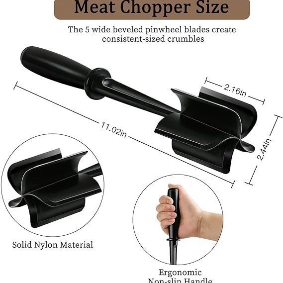 Пластик MeatChopper Ручной мясной измельчитель для приготовления пищи Скребок измельчитель для мяса перемешивания лопатка через границу