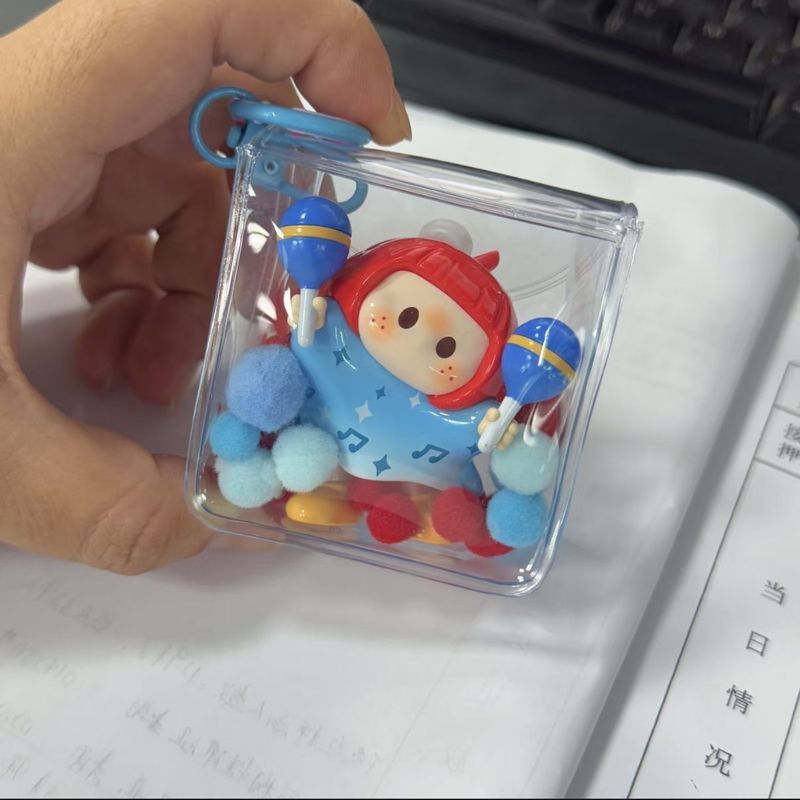 泡泡玛特盲盒收纳展示盒手办PVC零钱包钥匙包遛娃晒娃透明便携|undefined