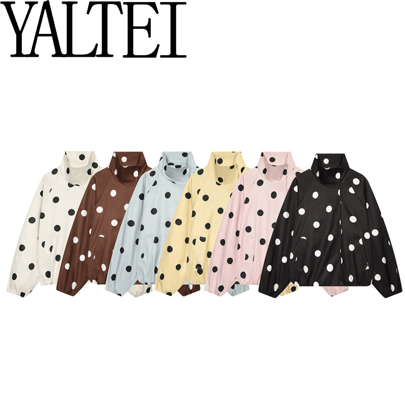 ZA cross-border AliExpress ins European and American foreign trade women's fashion polka dot aviator jacket 8372236