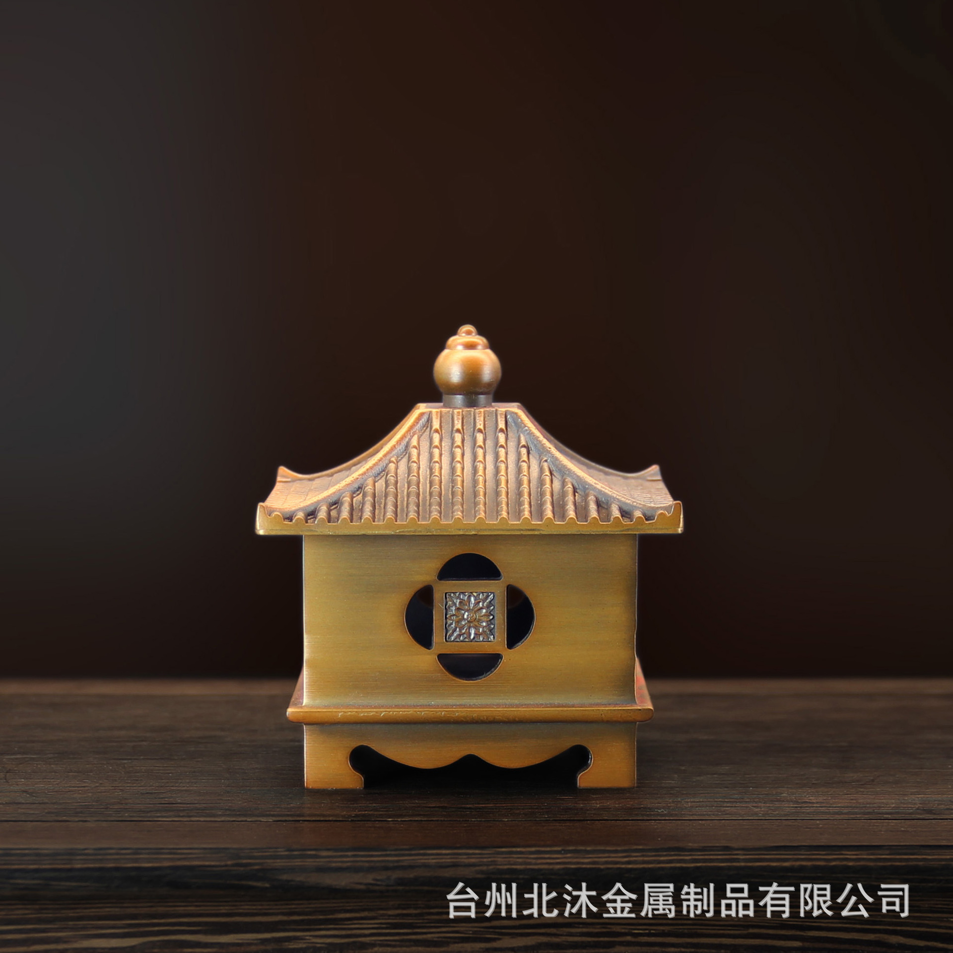 仿古全黄铜做旧复古工艺品房子炉兰亭序香炉摆件熏香炉仿紫铜香炉