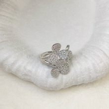 法式轻奢个性创意璀璨锆石幸运花瓣精致指环高级感小众设计戒指