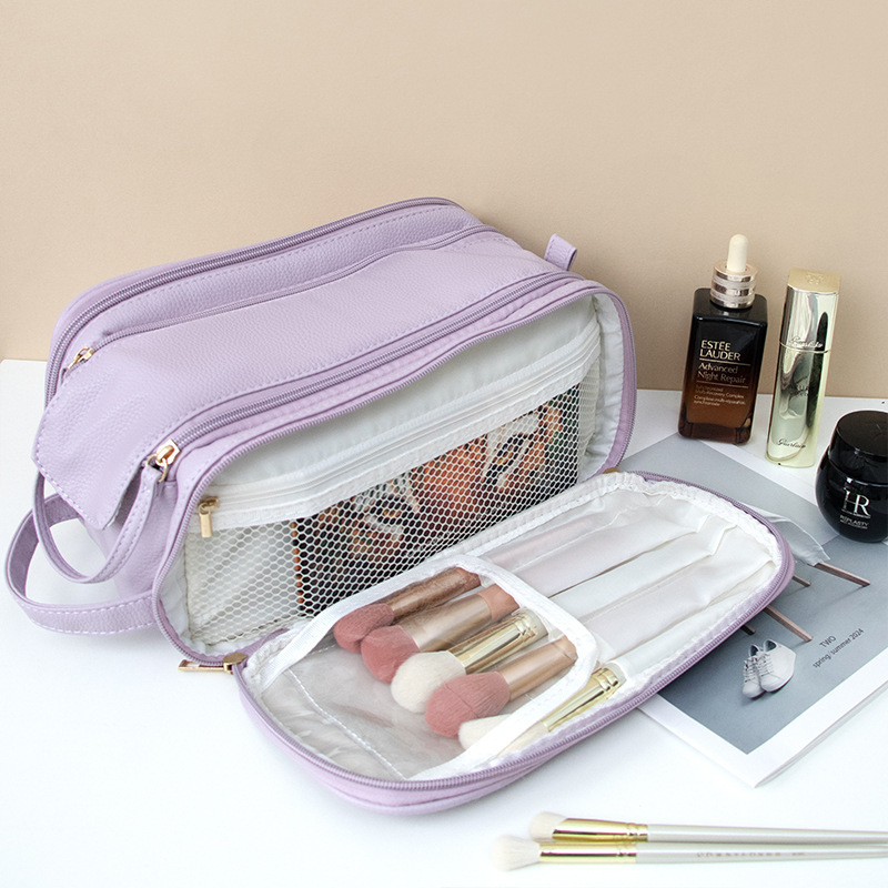 Bolsa de Cosméticos Multifuncional 2025 para Mujer, Gran Capacidad, Portátil para Viajes, Bolsa de Almacenamiento de Alta Gama para Brochas de Maquillaje y Artículos de Tocador