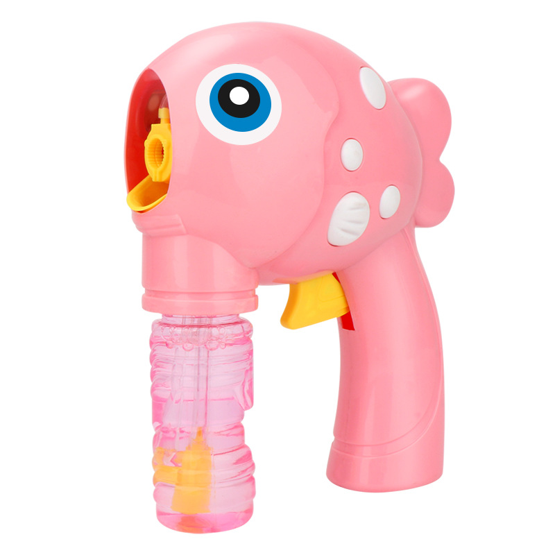 Tiktok mismo estilo de los niños casual burbuja juguete manual de un solo agujero burbuja soplando pistola lindo pescado manual pistola de burbujas al por mayor