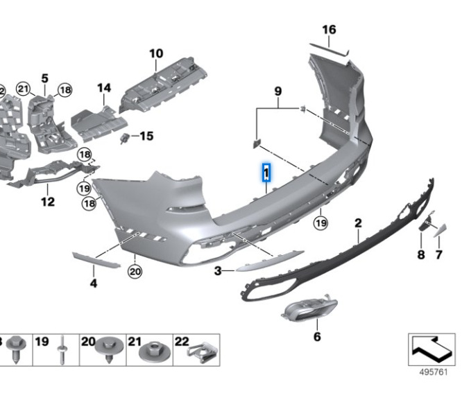 51125A0BD59 is suitable for BMW X7 G07 rear bumper
