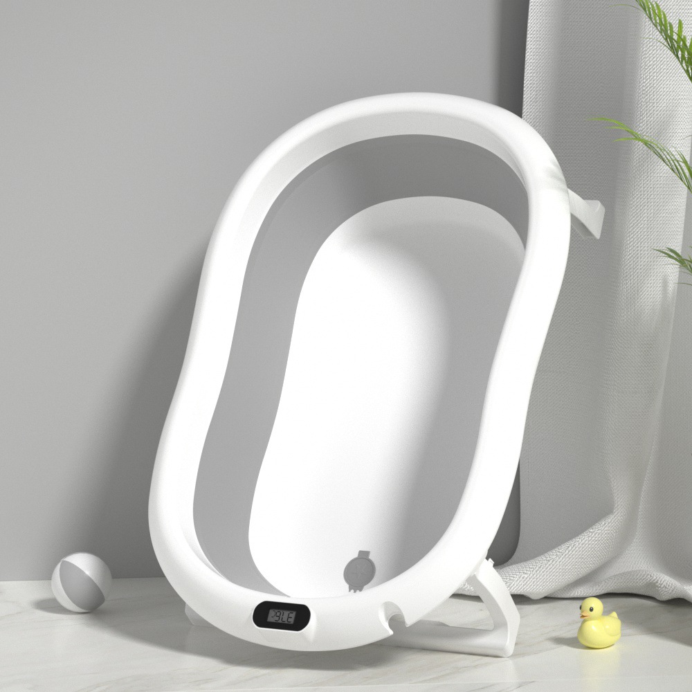 Tina de baño sensible a la temperatura del bebé bañera plegable del bebé del hogar sentado y acostado grandes suministros para bebés recién nacidos