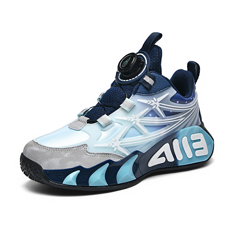 Nuevo primavera y otoño zapatos de cuero antideslizantes zapatos de baloncesto zapatos para niños - zapatos de baloncesto ligeros de cuero sintético