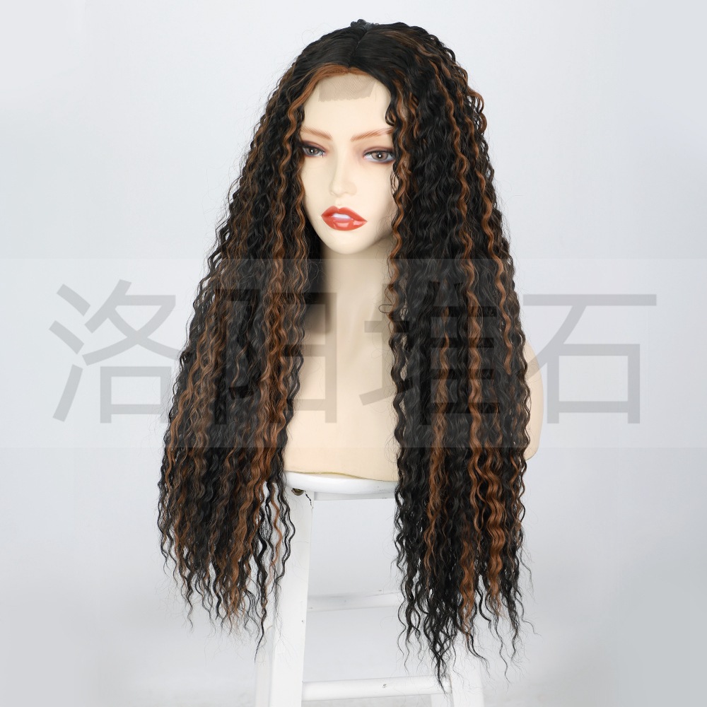European And American Ladies Wigs Small Lace Long Curly Hair Headgear Wigs display picture 6