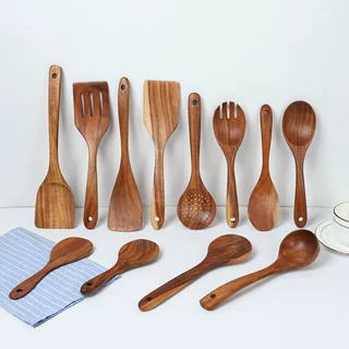 日式相思木锅铲勺子厨具用具套装实用餐具柚木铲子木汤勺沙拉勺叉