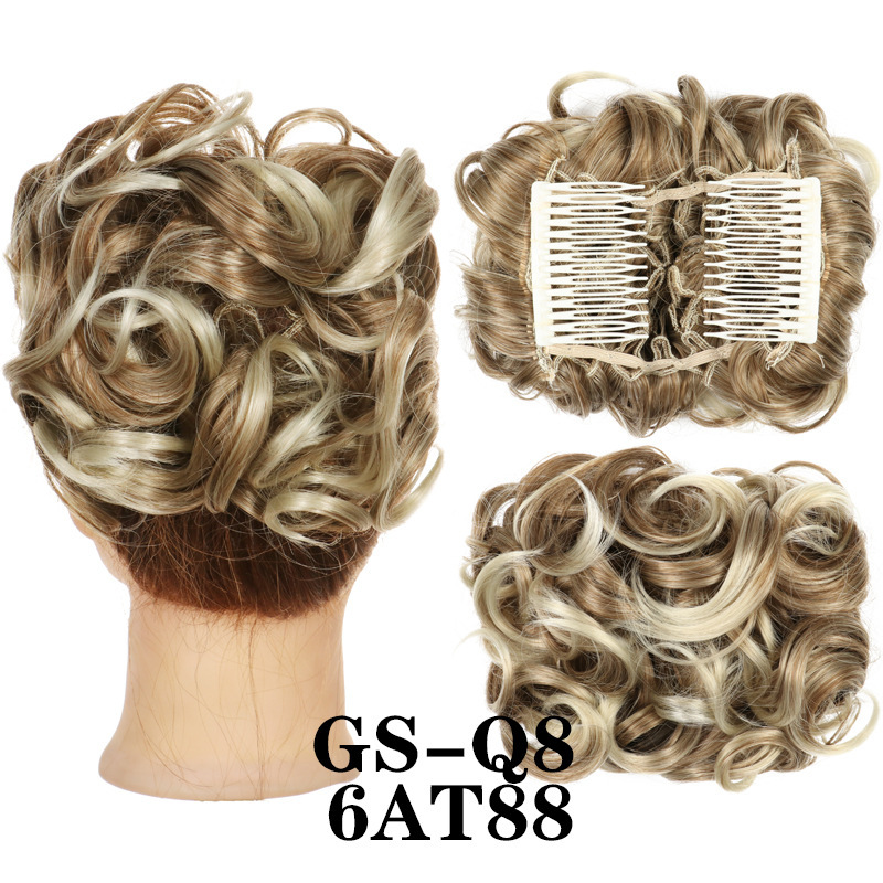 Transfronterizos europeos y estadounidenses rizos brotes de cabello al por mayor mujeres rizos ondas chinas retro flores brotes de caballo cabello de pino peluca