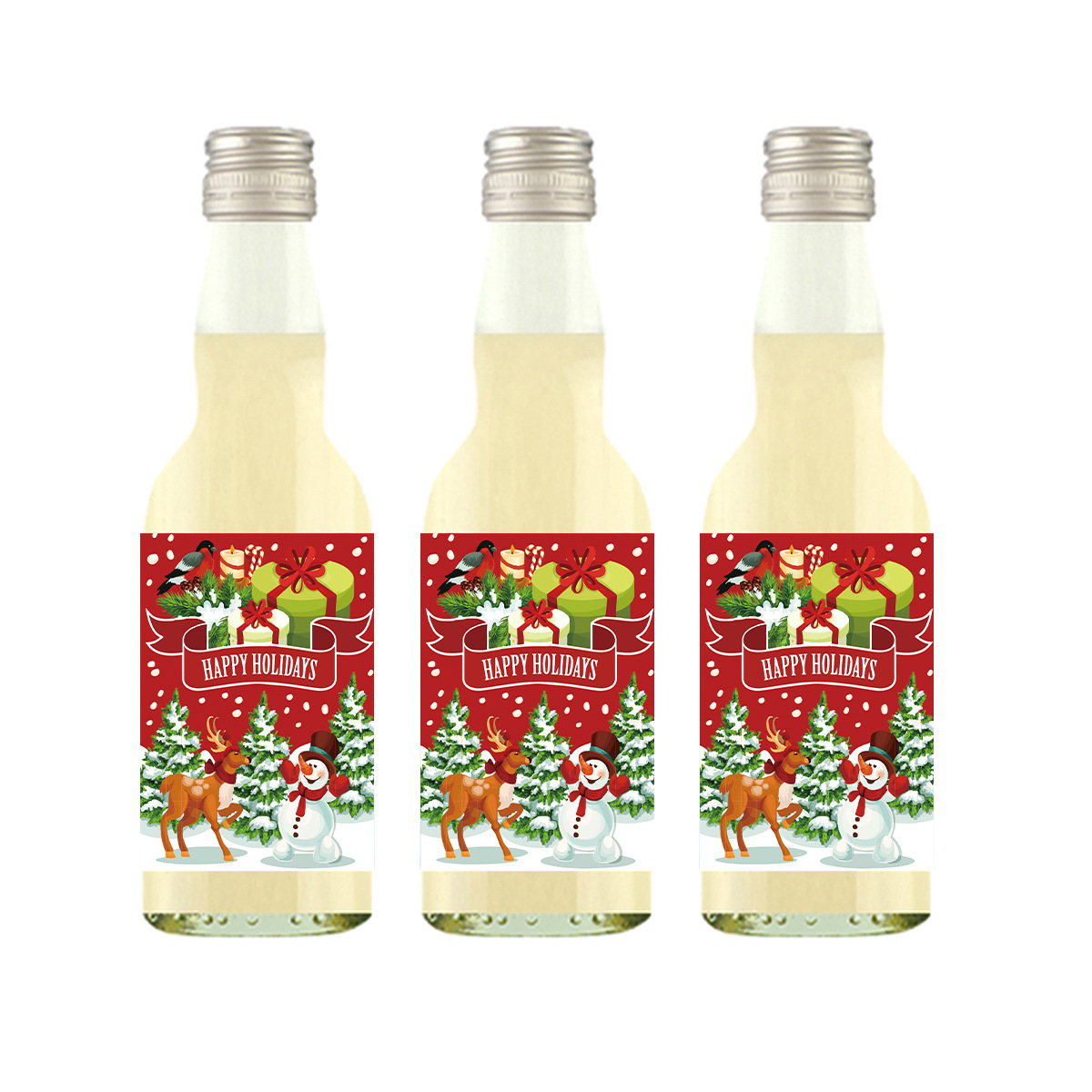 Nueva Etiqueta de botella de Navidad transfronteriza 24 piezas pegatinas Feliz FIESTA DE Navidad atmósfera accesorios de diseño