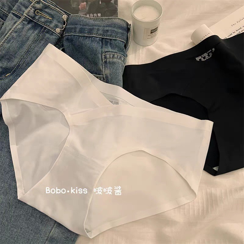 Pure Desire Sexy Ice Silk Underwear Women's Summer Thin Seamless Low Waist Casual Girls Cross Underwear Women