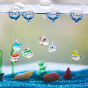 Fish Tank Suspended Ball Floating Jewelry Glass Luminous Whale Floating Ball Bubble Creative Vase Micro Landscape Decorative Landscaping